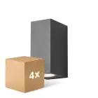 Monipakkaus 4x D'Lite Seinävalaisin Vrebos Musta Up & Down | IP54 - Sopii 2x GU10